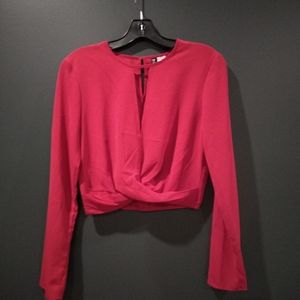 H&M Divided red crop top